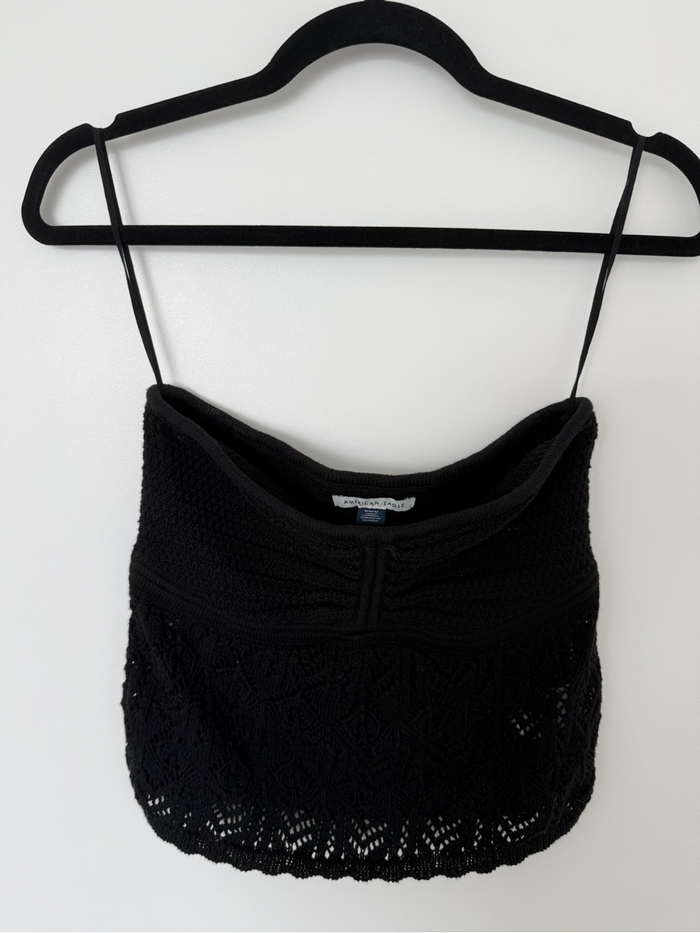 American Eagle Outfitters Black Crocheted Knit Camisole